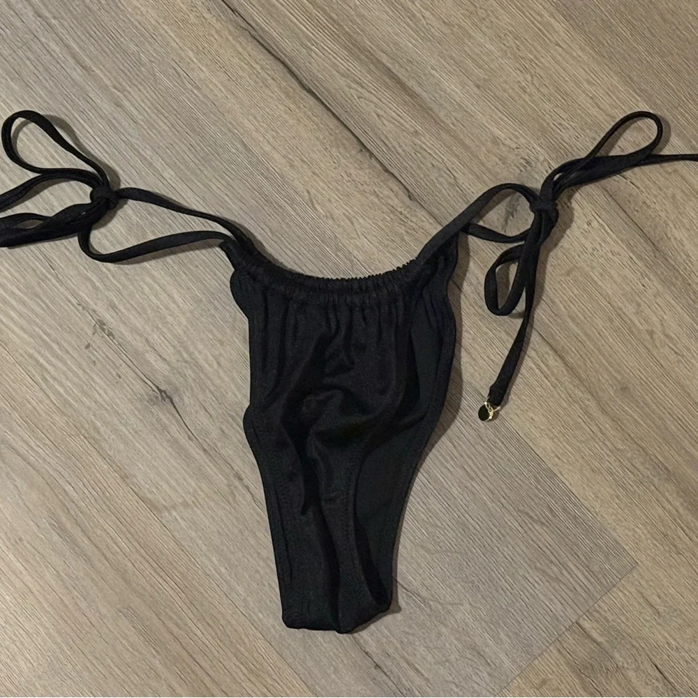 Black Tie-Side Bikini Bottom